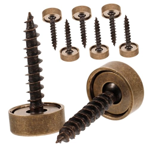 ORFOFE 8 Stück Teiliges Spiegelschrauben mit Dekorativen Abdeckkappen Selbstschneidende Metallbefestigungen in Antik bronze Verdecken Schraubenköpfe für Nahtlose Montage bei Spiegeln und von ORFOFE
