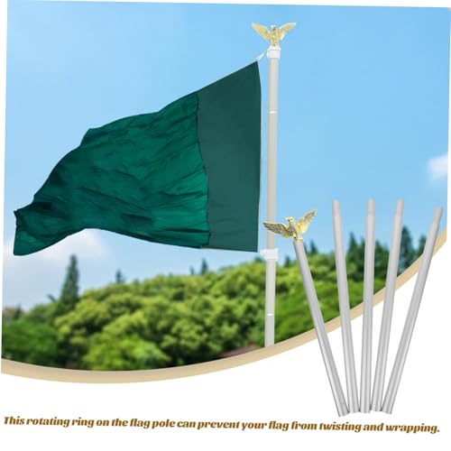 ORFOFE Aluminium Flaggenmast mit Drehbarem Ring Windfester Fahnenmast für Garten Balkon und Einfacher Aufbau Verdrehsicher Wetterbeständig Silberfarben ORFOFE Aluminium Flaggenmast mit Drehbarem Ring Windfester Fahnenmast für Garten Balkon und Einfacher Aufbau Verdrehsicher Wetterbeständig Silberfarben von ORFOFE