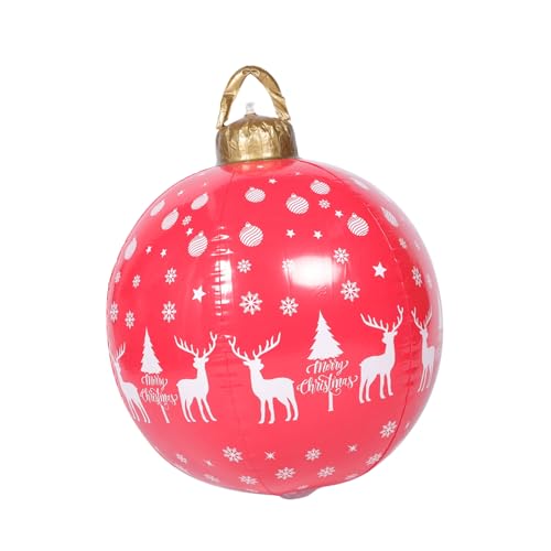 ORFOFE Aufblasbarer Weihnachtsball Groß Rot PVC Outdoor Weihnachtsdekoration Wetterfest Hängend Garten Festliche Weihnachtskugel Ornament von ORFOFE