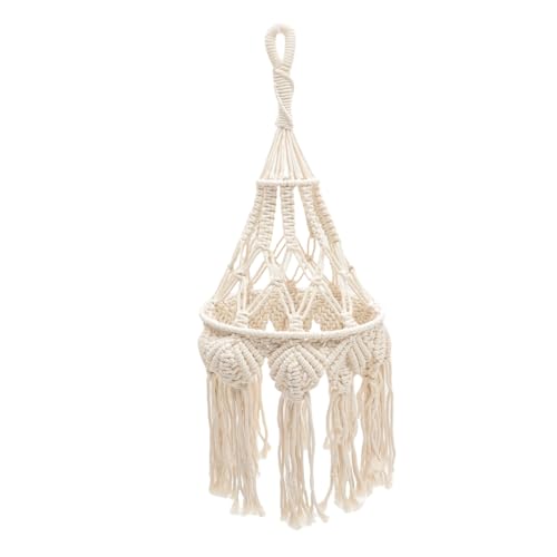 ORFOFE Bohemia Stil Makramee Lampenschirm aus Baumwollseil Handgefertigter Leichter Deckenlampenschirm für Wohnzimmer Schlafzimmer Babyzimmer und Hochzeitsdekoration Blendfrei und von ORFOFE