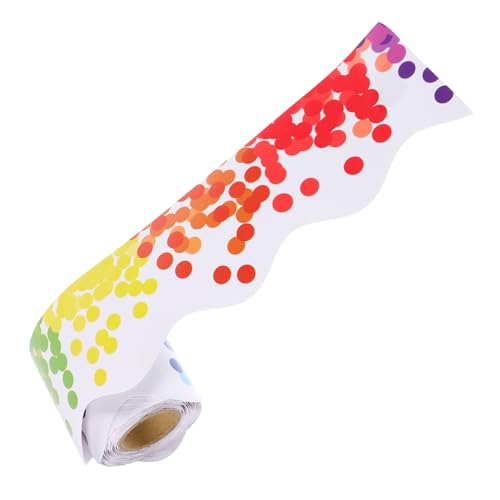 ORFOFE Bulletin Board Border Dekorative Randfolie Bunte Wellenkante ohne Kleber Wasserfest und Reißfest für Klassenzimmer Türen und Schränke Nicht Klebend Vielseitige Pinnwand Deko von ORFOFE