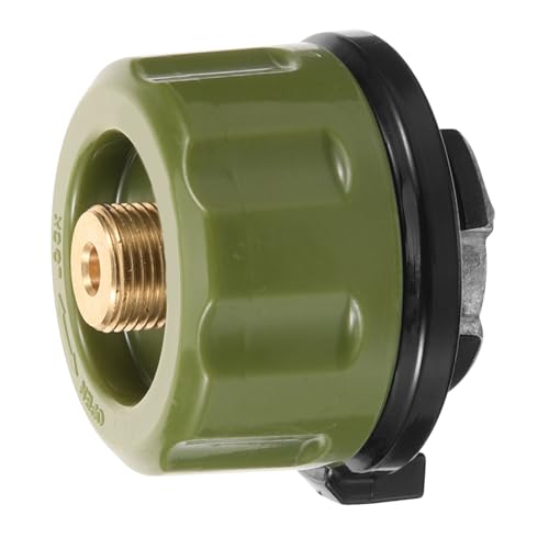 ORFOFE Camping Gaskartuschen Adapter Messingkern Kompakter Gasflaschen Umwandler für Outdoor Kocher Selbstschließender Flüssiggas Konverter in Matcha Grün Passendes Zubehör für Camping von ORFOFE