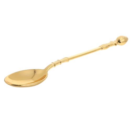 ORFOFE Dessertlöffel Eis Klein Aufschlag Creme Mini Zweck Besteck Geschirr Schmucklos Rühren Nachtisch Espresso Aufsehen Kaffeelöffel Aus Metall Wüstenlöffel Kuchenlöffel Golden Legierung von ORFOFE