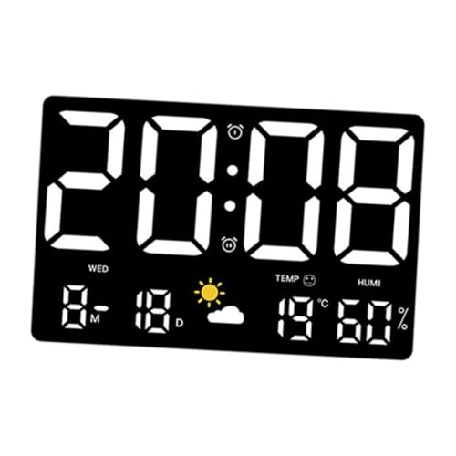 ORFOFE Digitale Wanduhr Großes LED display mit Temperatur Luftdrucksensor Multifunktionale Wetterstation Farbige Beleuchtung für Wohnzimmer Büro Schlafzimmer mit Alarm Kalender Countdown ORFOFE Digitale Wanduhr Großes LED display mit Temperatur Luftdrucksensor Multifunktionale Wetterstation Farbige Beleuchtung für Wohnzimmer Büro Schlafzimmer mit Alarm Kalender Countdown von ORFOFE