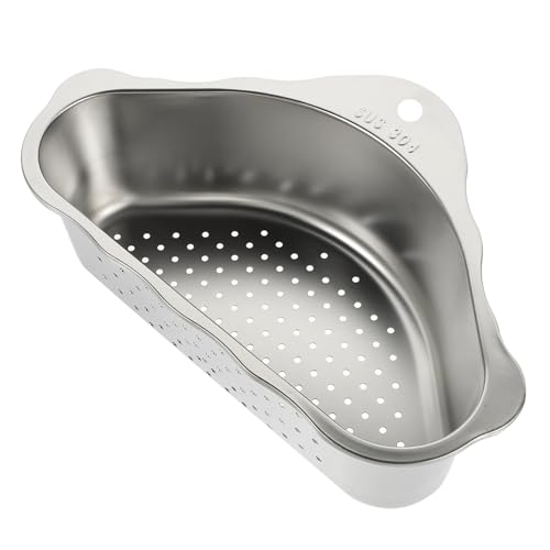 ORFOFE Dreieckiger Abtropfkorb aus Rostfreiem Edelstahl Langlebiger Spülbecken ablaufkorb mit Dichtem Lochdesign Platzsparend Schnelltrocknend Wiederverwendbarer Küchenfilter für von ORFOFE