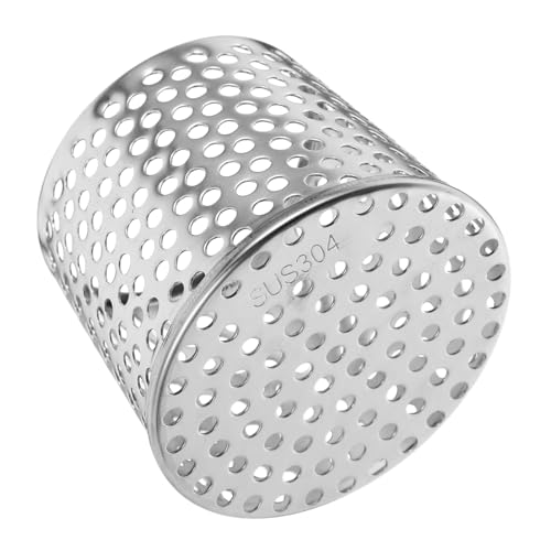 ORFOFE Edelstahl Bodenablauf Abdeckung mit Rundlochfilter Rostfreier Fallrohr Laubschutz Witterungsbeständiger Drainage Sieb für Außenbereich und Dachrinne Edelstahl Filterkorb Schnelle von ORFOFE