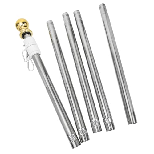 ORFOFE Edelstahl Fahnenmast mit Drehbarem Ring Teiliger Rostfreier Outdoor Flaggenmast Wetterfest und für Garten Dach und Wandmontage Abnehmbar und Windbeständig von ORFOFE