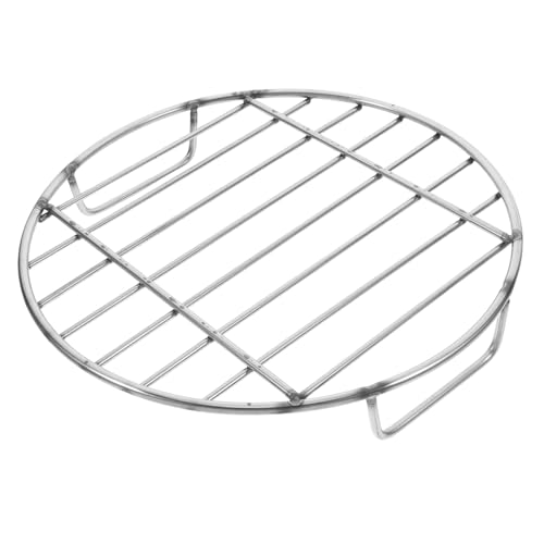 ORFOFE Edelstahl Grillrost Rund mit Ergonomischem Griff Feuerfeste Grillfläche für Fire Pit Rings zum Räuchern und Grillen von Fleisch Praktisch für Outdoor Bbq und Holzkohlegrill von ORFOFE