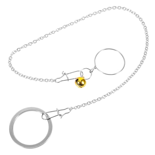 ORFOFE Edelstahl Vogelkette mit Glocke Verstellbarer Papageien Halsring für Flugtraining Mittlere Langlebige Parakeet Leine für Sicheren Freiflugers und Entspannte Vogelhaltung von ORFOFE