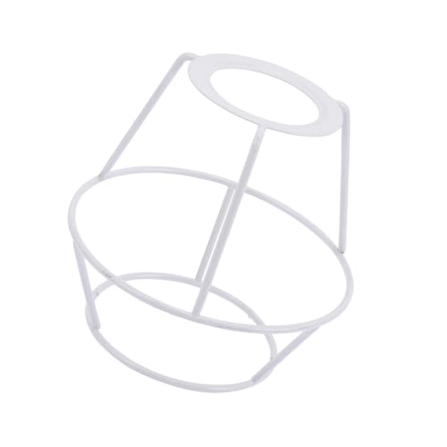 ORFOFE Eisen Lampenschirm Ring Schraubfassung Lampenfassung Lampenschirm Halter DIY Lampe Zubehör Weiß Kegelförmig Doppellagig Robust Stabil für Tischleuchte Hängelampe von ORFOFE