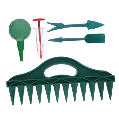 ORFOFE Ergonomisches Sägerät mit Fach Einstellbarem Saatlochspender für Gemüse und Blumen Schneller Pflanzlöcher Bohrer Kompakte Hand Sämaschine für Beete und Effiziente Aussaat von ORFOFE