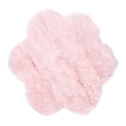 ORFOFE Floral Teppich Blumenform Flauschiger Bereichsteppich Rosa Plüsch Schlafzimmer Teppich Weicher für Bettseite Nordic Stil Kuscheliger Bodenbelag ORFOFE Floral Teppich Blumenform Flauschiger Bereichsteppich Rosa Plüsch Schlafzimmer Teppich Weicher für Bettseite Nordic Stil Kuscheliger Bodenbelag von ORFOFE