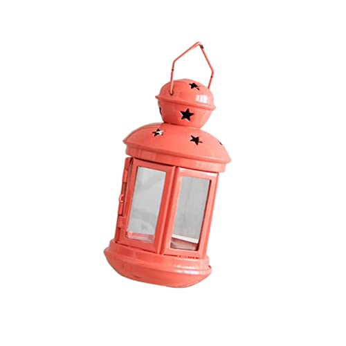 ORFOFE Kerzenhalter Aus Eisen Und Glas Hängende Windlampe Im Europäischen Stil Vintage-kerzenständer s Wassermelonenrot Winddicht Für Kerzen Oder Aromatherapiekerzen von ORFOFE
