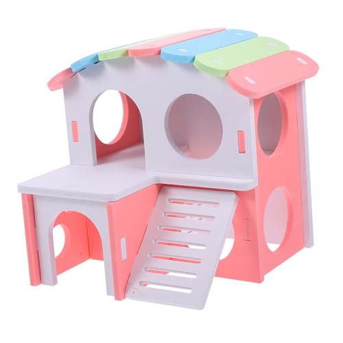 ORFOFE Hamsterhaus aus Robustem PVC mit Leiter Wetterfestes Hamsterversteck Großes Nagerheim mit Rampe Artgerechtes Kleintierheim für Zwerghamster Meerschweinchen Geeignet Dekoratives von ORFOFE