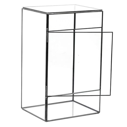 ORFOFE Handgefertigtes Glas Terrarium aus Langlebigem Zinnmaterial Klarer Pflanzbehälter für Sukkulenten Kleines Geometrisches Ökosystem für Tischdekoration in Wohnzimmer Büro und Küche von ORFOFE