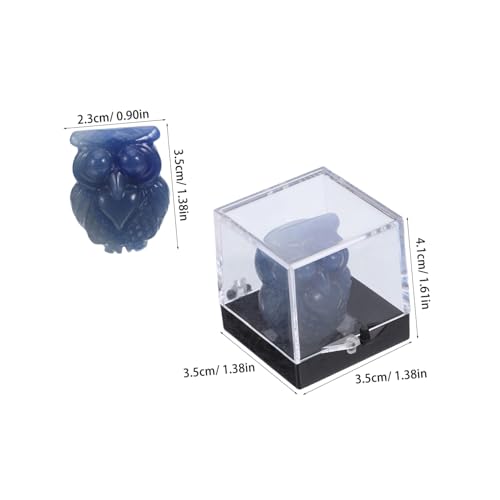 ORFOFE Handgeschnitzte Kristall eulenfigur aus Blauem Aventurin Polierte Tierstatue für Desktop dekor Vielseitige Kristall tierskulptur Bücherschrank Bürodekoration von ORFOFE