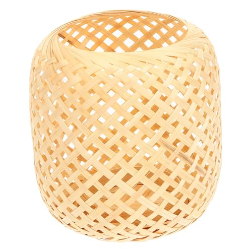 ORFOFE Handgewebter natürlicher Lampenschirm Klein Leicht Langlebig Dekorative Deckenleuchte für Schlafzimmer Hotel Restaurant Schützender Lampenschirm mit Natürlichem Material Einfache von ORFOFE