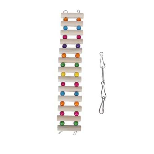 ORFOFE Holz pet Leiter mit Haken Kletterbrücke und Schaukelspielzeug für Vögel Papageien Hamster Meerschweinchen Natürliches Haustier kletterspielzeug Installieren Langlebig und von ORFOFE