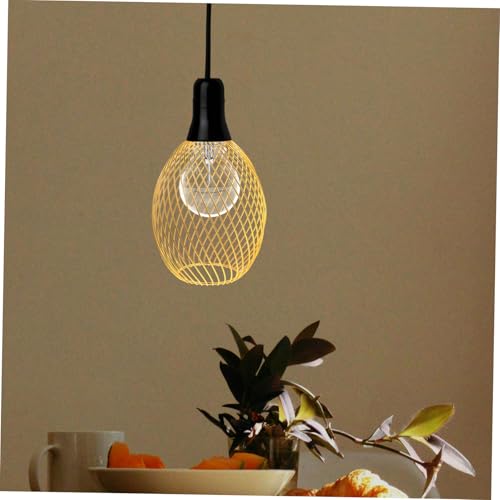 ORFOFE Industrieller Lampenschirm aus Metall Oval Goldfarbener Pendelleuchten schirm für Deckenlampen Robuste Wiederverwendbare Abdeckung für Zimmer Hotel Bar Restaurant von ORFOFE