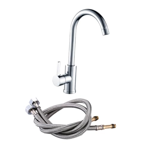 ORFOFE Kalt Warmwasser waschbeckenarmatur Badezimmer Küchenarmatur mit Flexiblem Schlauch Verschleißfest Tropffrei Drehbar Platzsparend für Bad und Küche von ORFOFE