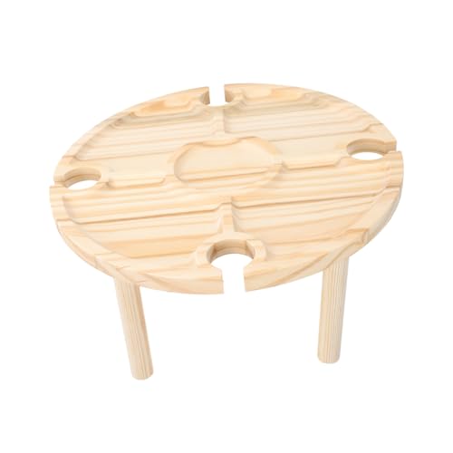 ORFOFE Klappbarer Tragbarer Weintisch Großer Runder Picknicktisch für Outdoor Camping Strand Garten mit Fächern und Leichtem Design von ORFOFE