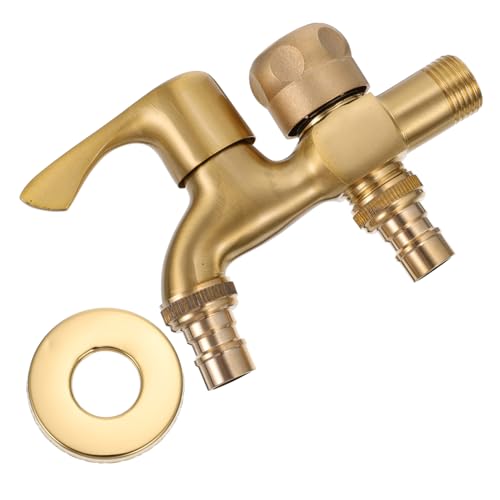 ORFOFE Kupfer Wasserhahn Doppel Auslauf Robust Langlebig für Waschmaschine und Haushalt Professioneller Wasserhahn aus Massivem Kupfer Rostfrei Installieren Vielseitig Einsetzbar von ORFOFE