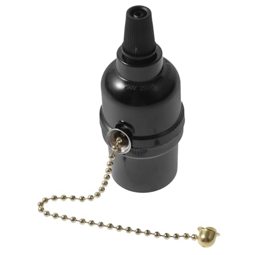 ORFOFE Lampenfassung mit Zugschalter Schwarz Kompatibel mit Deckenlampen Vielseitiger Lampenhalter für Einfache Installation Passend für Gängige Glühbirnen Praktisches Lampenzubehör von ORFOFE