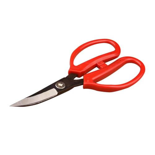 ORFOFE Leder-schere mit Ergonomischem Abs-griff Vielseitig für Stoff Gummi Leder Nähzubehör Schneiderei Haushalt für Heimwerker und Schneiderarbeiten Rot von ORFOFE