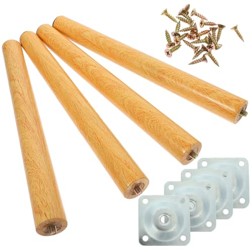 ORFOFE Massive Holz Tischbeine Vertikal Möbelbeine aus Langlebigem Holz mit Hoher Tragfähigkeit für Tisch Stuhl Kommode und Schrank Ersatzmöbelfüße Stabile Holzfüße für Möbelstütze von ORFOFE