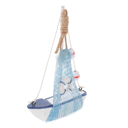 ORFOFE Mediterranes Holz Segelboot Modell Dekoration Tischornament Nautisches Design Robust Vintage Wohnkultur Geschenkidee für Wohnzimmer Büro Schlafzimmer von ORFOFE