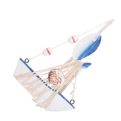 ORFOFE Mediterranes Mini-Segelboot Modell aus Holz Dekorative Tischdekoration für Schlafzimmer Wohnzimmer und Büro Elegantes See-Design Ornament Langlebig und Farbecht Stilvolles von ORFOFE