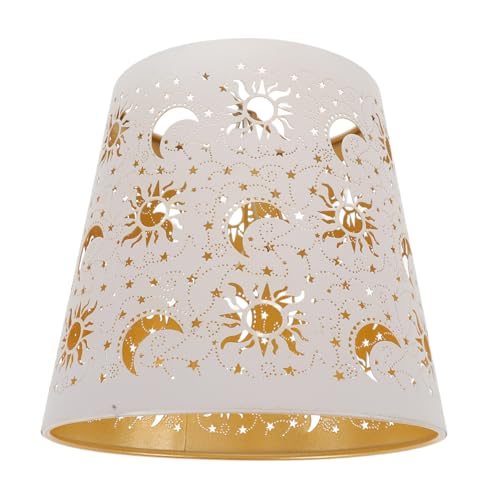 ORFOFE Metall-lampenschirm mit Stern Mondmuster Lasergraviertes Hohlraumdesign Langlebig und Verformungsbeständig Moderne Dekorative Leuchte für Wohnzimmer Schlafzimmer Hotel Einfache ORFOFE Metall-lampenschirm mit Stern Mondmuster Lasergraviertes Hohlraumdesign Langlebig und Verformungsbeständig Moderne Dekorative Leuchte für Wohnzimmer Schlafzimmer Hotel Einfache von ORFOFE