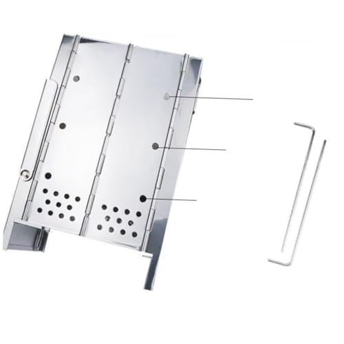 ORFOFE Mini Edelstahl Holzofen Grill Tragbarer Quadratischer Holzkohlegrill Camping Outdoor Kochgeschirr Hohe Hitzebeständigkeit für Picknick und Bbq von ORFOFE