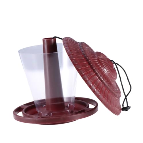 ORFOFE Outdoor Wildvogel Futterstation mit Wetterfestem Dach und Aufhängung Langlebiger Kunststoff Stilvolles Gartendekor für Balkon und Roter Vogelfutterspender für Wildvögel von ORFOFE