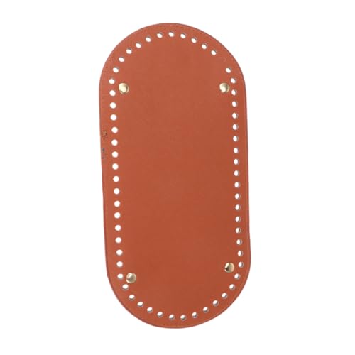 ORFOFE Ovaler PU Leder Taschenboden Handmade DIY Zubehör für Häkel Stricktaschen Langlebiger Boden mit Löchern und Nägeln Braun Robustes Material für Individuelle Handtaschen von ORFOFE