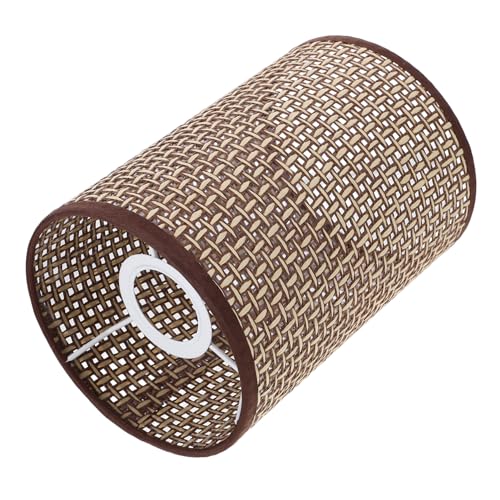 ORFOFE Rattan Lampenschirm Geflochten Boho Stil Fassung Tischlampe Vintage Korbgeflecht Wohnraum Beleuchtung Wohnzimmer Schlafzimmer Dekoration von ORFOFE
