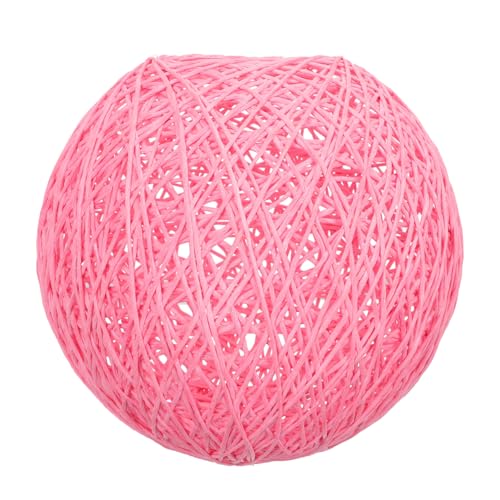 ORFOFE Rattan Lampenschirm Rosa Pendelleuchte Abdeckung DIY Lampenschirm Zubehör Langlebig Augenschonend Einfache Montage Dekorativ für Innenbereich und Tischlampe von ORFOFE