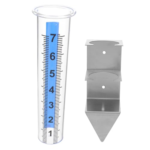 ORFOFE Regenmesser mit Edelstahlhalterung für Außenbereich Großer Gartenniederschlagsmesser mit Säulenmontage Präzises Messgerät für Garten Grünfläche Terrasse und Bauernhof Einfache von ORFOFE