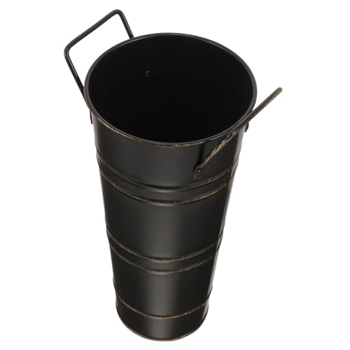 ORFOFE Retro Eisendekor Blumentopf mit Griffen Robuster Vintage Pflanzeimer für Balkon Garten Wohnzimmer Eleganter Blumentopf für Tisch Raumdekoration von ORFOFE