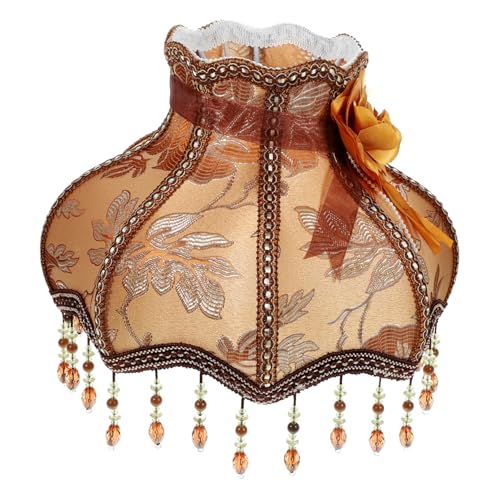 ORFOFE Retro Stoff Lampenschirm mit Fransen Eleganter Lampenschirm für Tischlampen und Stehleuchten Dekorativer Antiker Lampenüberzug Weichlichtfilternd Passend für Wohnzimmer und von ORFOFE