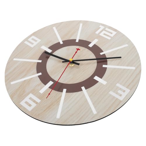 ORFOFE Rustikale Century Style Holz Wanduhr mit Silent Mechanismus Runde Holzmaserung Uhr für Küche Wohnzimmer Büro Langlebige Präzise Uhr ohne Tickgeräusche Vielseitig Einsetzbar von ORFOFE