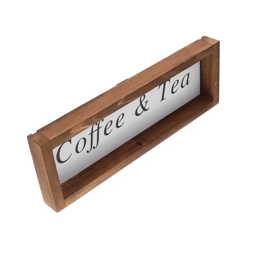 ORFOFE Rustikale Holz wanddekoration Kaffee Bar Schild mit Teakrahmen Vintage Kaffeebar Deko für Küche und Wohnzimmer Leichtes Langlebiges Holzschild mit Klarer Musterung von ORFOFE
