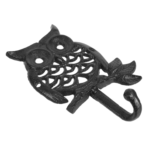 ORFOFE Rustikaler Gusseisen Wandhaken Eulenform Robuster Schlüssel Handtuchhalter Vintage Dekoration für Küche und Wohnzimmer Langlebig Einfache Montage Vielseitig für Garderobe und von ORFOFE