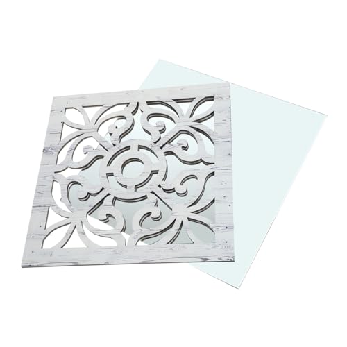 ORFOFE Rustikaler Holz wandspiegel mit Selbstklebendem Acrylglas Einzigartiges Design für Wohnzimmer Schlafzimmer Langlebige Holzdeko Bruchsicheres Wandornament Vielseitige von ORFOFE