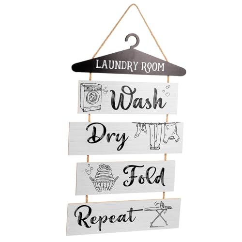 ORFOFE Rustikales Waschraum Holzschild Waschmaschinen Dekor Wandbild mit Aufschrift Waschen Trocknen Falten Wiederholen Hängende Laundry Wanddeko für Waschküche und Badezimmer ORFOFE Rustikales Waschraum Holzschild Waschmaschinen Dekor Wandbild mit Aufschrift Waschen Trocknen Falten Wiederholen Hängende Laundry Wanddeko für Waschküche und Badezimmer von ORFOFE