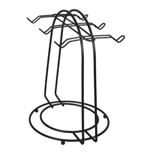 ORFOFE Schwarzer Metall Kaffeetassenhalter mit Stabilem Rundfuß Platzsparend für Untertassen Rostbeständiger Stahl Minimalistisches Design für Küchen und Teepartys von ORFOFE