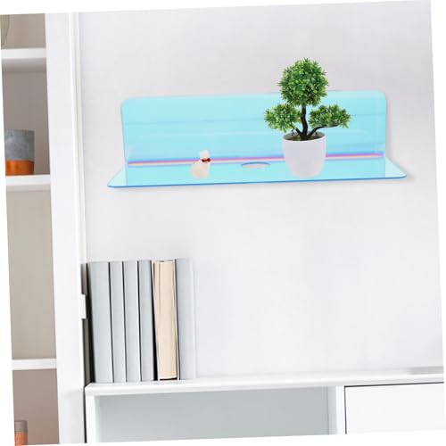 ORFOFE Schwebendes Wandregal aus Irisiertem Acryl Kleines Multifunktionales Aufbewahrungsboard ohne Bohren Platzsparendes Modernes Wanddeko Display für Wohnzimmer und Büro von ORFOFE
