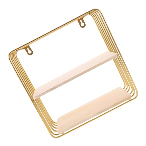 ORFOFE Schwebendes Wandregal aus Multifunktionales Wandaufbewahrungsregal Dekoratives Wohnzimmer Badezimmerregal Robustes Wandgestell mit Großer Kapazität Modernes Design in Gold von ORFOFE