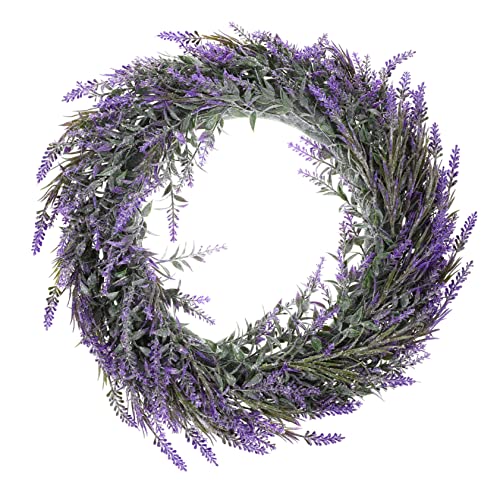 ORFOFE Simulation Lavendel Buchsbaum Kranz Hochzeitsblumenkränze Lavendel Girlande Kranz Tür Hängende Dekoration Ostern Türkranz Blumenkranz Blumen- Kleiderbügel Künstlich Plastik von ORFOFE