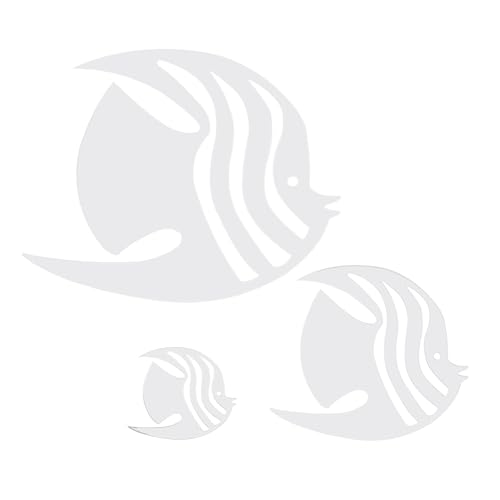 ORFOFE Spiegelnde Wandaufkleber Fische Tropisches Muster Selbstklebend Acryl Wanddeko Wohnzimmer Schlafzimmer Badezimmer Dekoration von ORFOFE